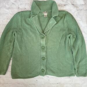 Vintage Women’s Large LL Bean LS Large Button Collared Sweater